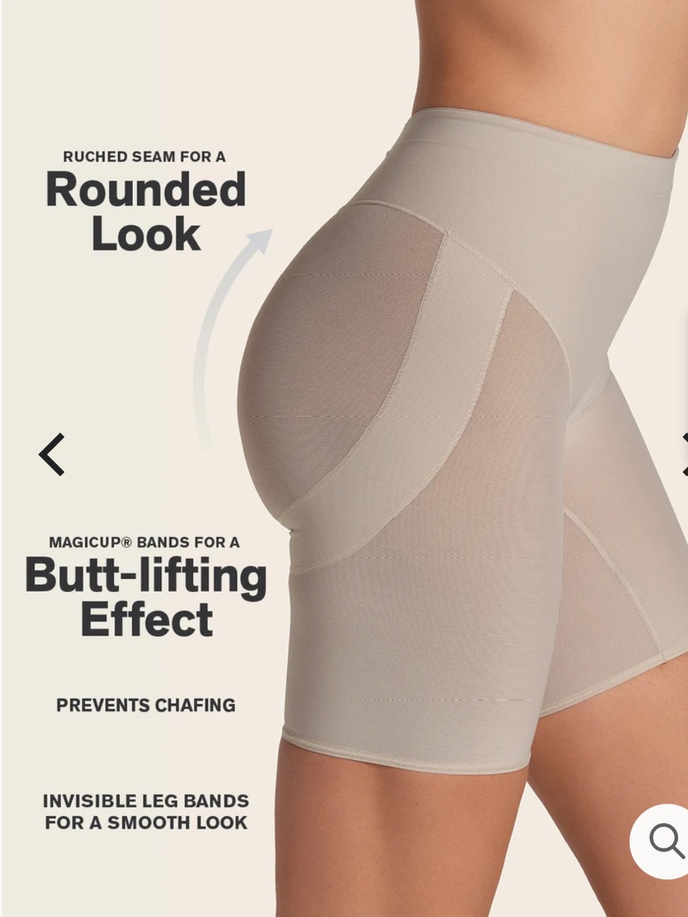 Leonisa Firm Compression Butt Lifter Shaper Shorts Nude S NWT - Picture 2 of 7